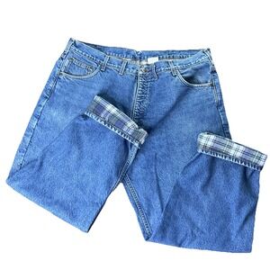Y2K Carhartt B21 DST Flannel Lined Blue Baggy Jeans‎ Mens Medium 44x30 2004